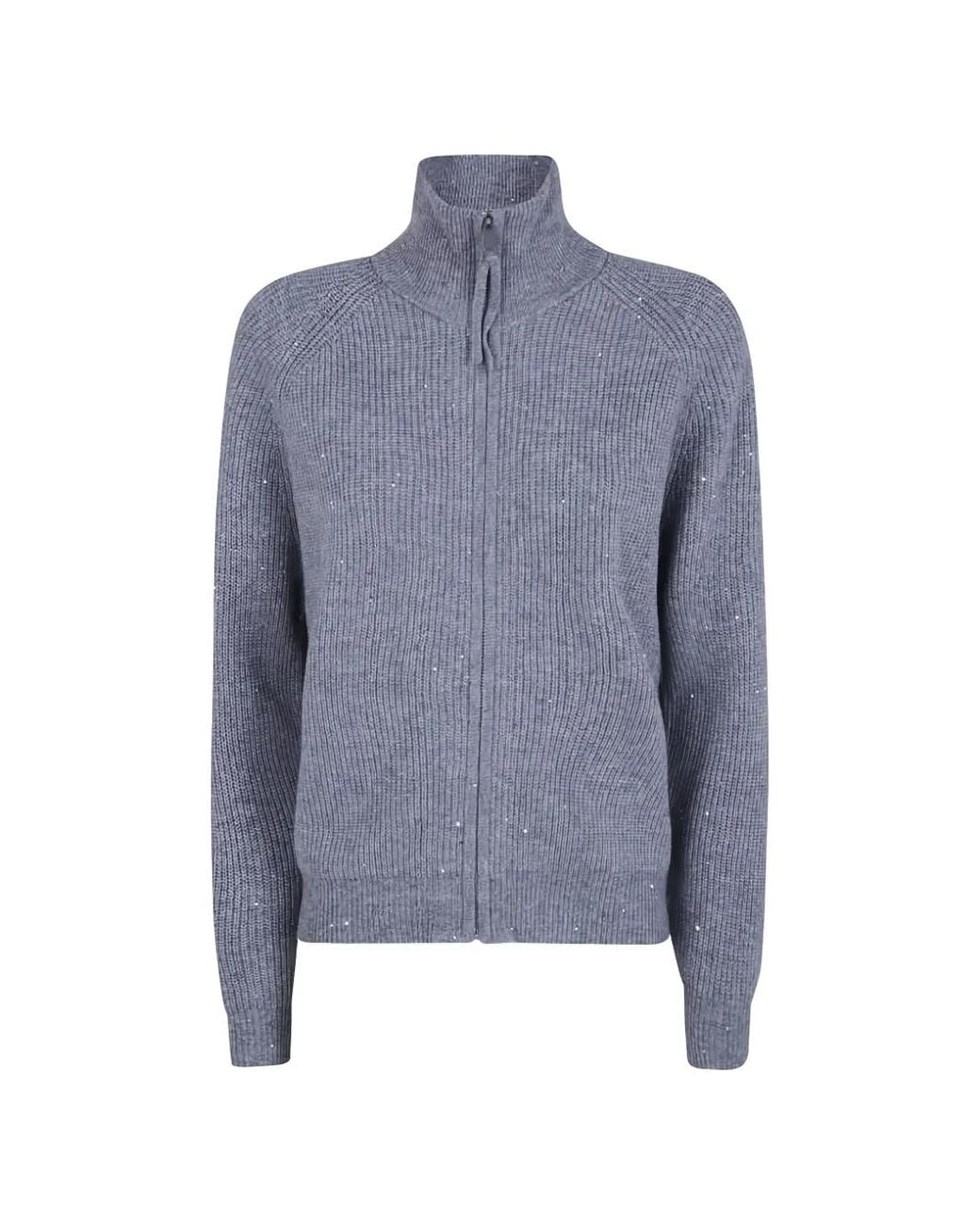 Pull À Sequins Zippé Seventy en coloris Blue