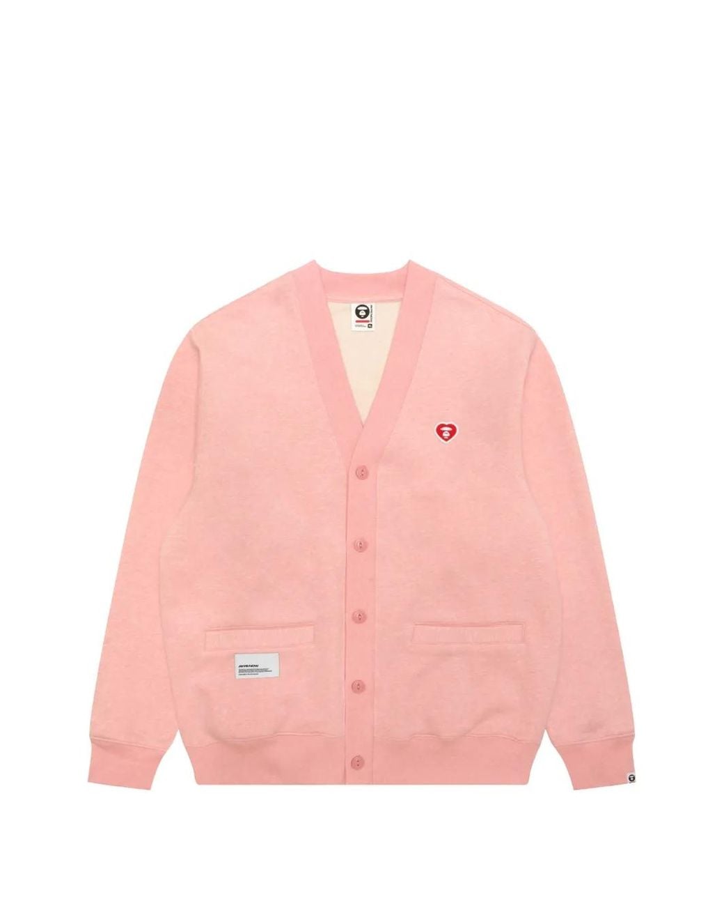 Aape By A Bathing Ape Pink Heart-Motif Button-Up Cardigan for men