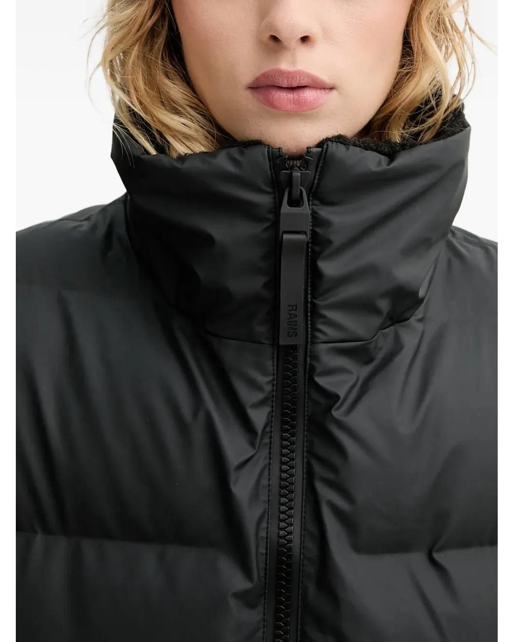 Rains Black Gilet À Design Matelassé