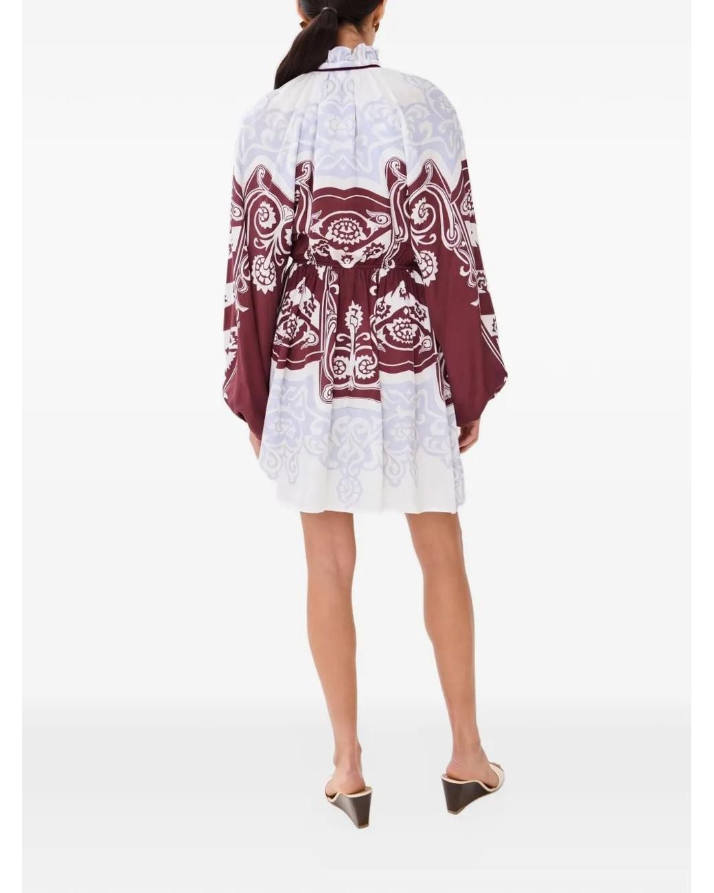 Lug Von Siga Red Robe Courte Selene À Col Volanté