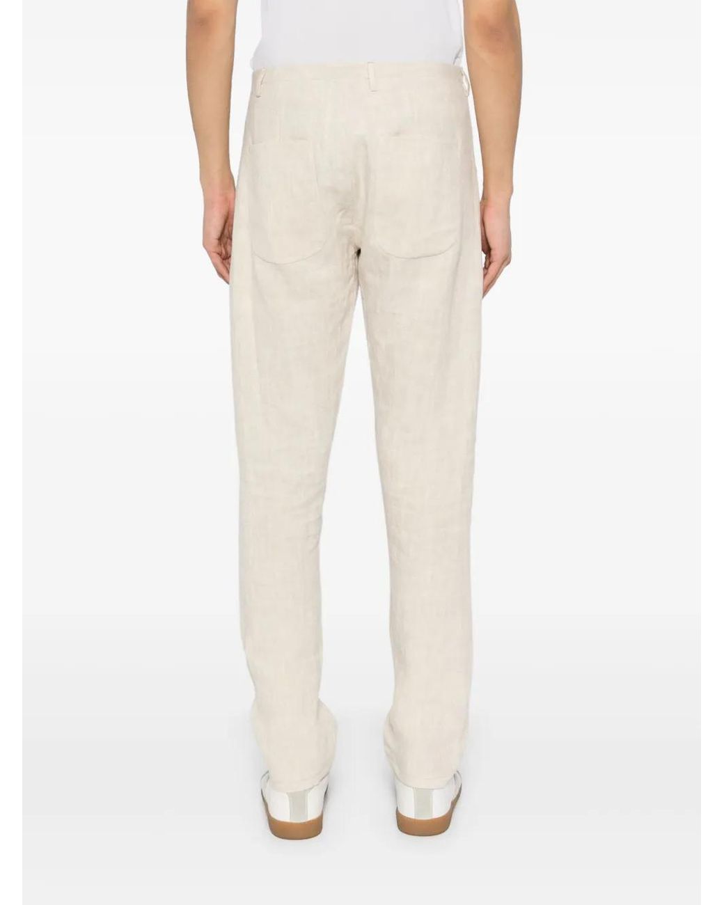 Label Under Construction Natural Buttoned Trousers for men