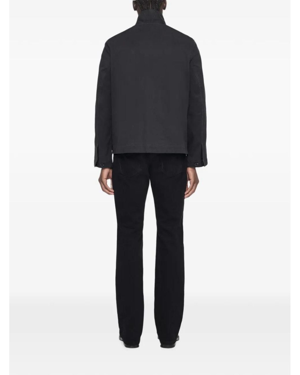 AllSaints Black Veste Enfield Boutonnée for men