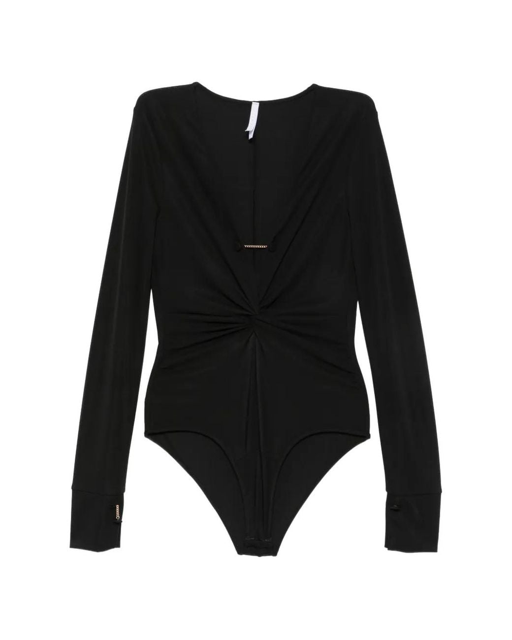 Imperial Black Twist-Detail V-Neck Bodie