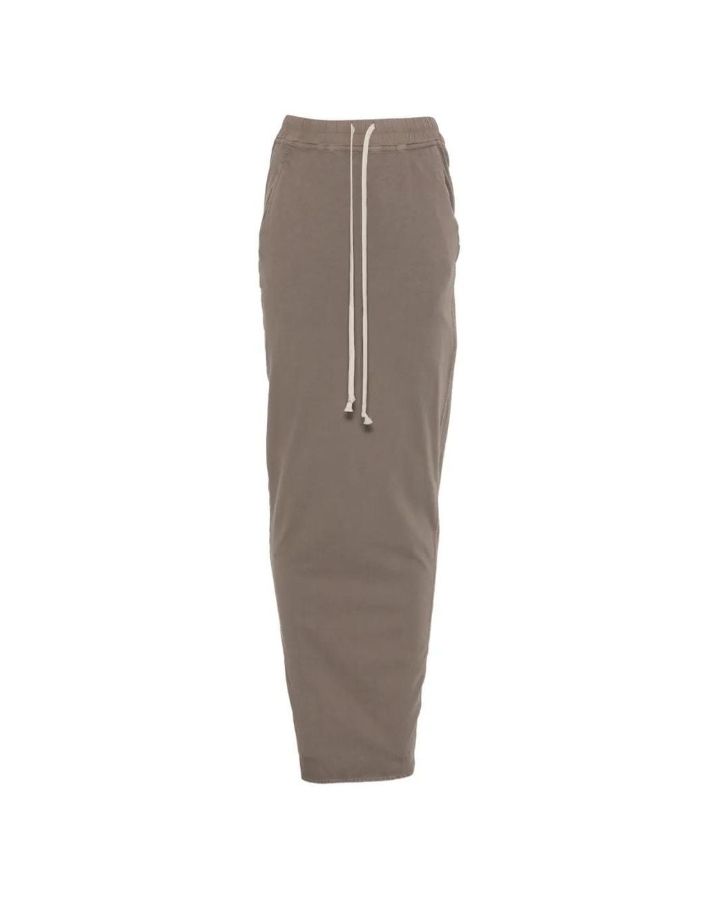 Rick Owens Brown Drawstring Wrap Long Skirt