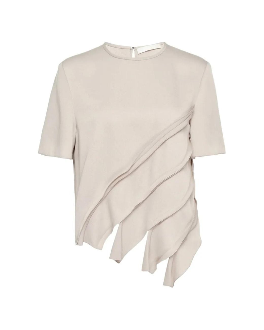 Club21 White Tilly Ruffled Asymmetric Top