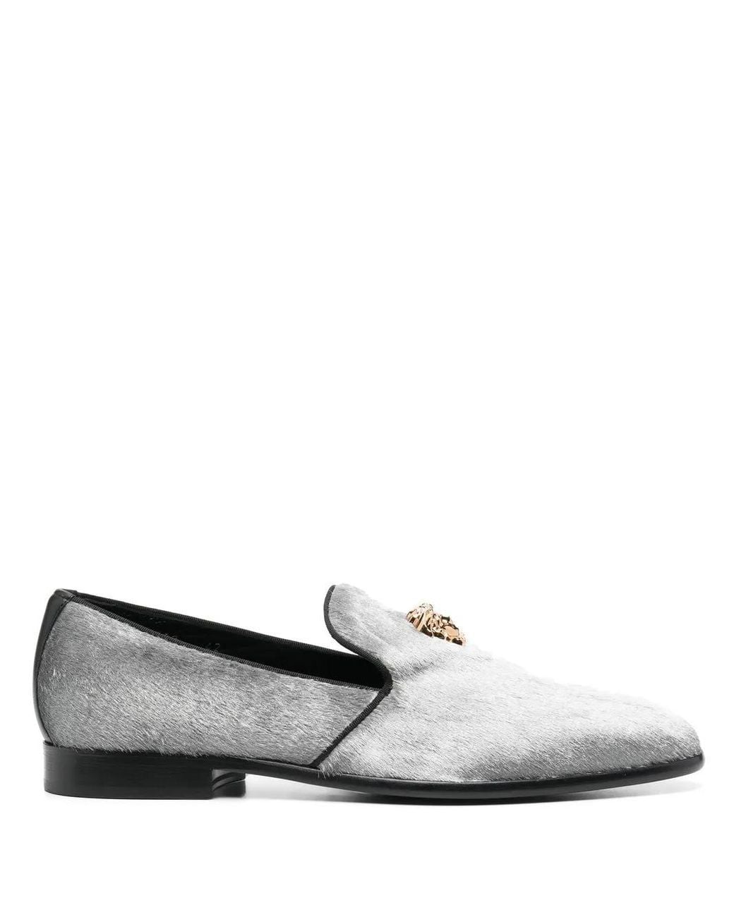 Versace White Medusa-Head Slippers for men