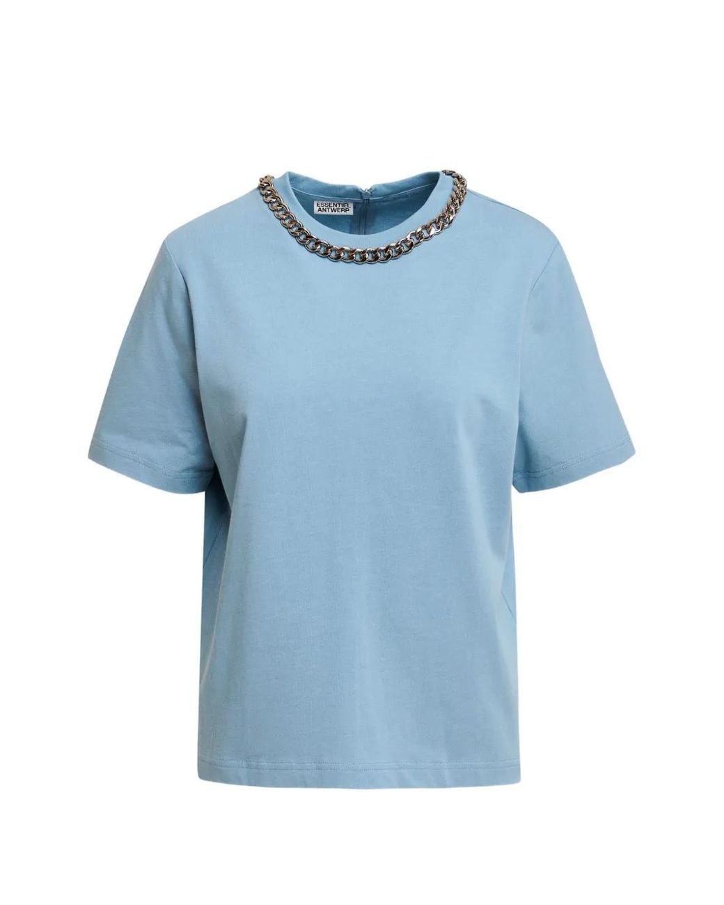 Essentiel Antwerp Blue Klaim Chain-Embellished T-Shirt