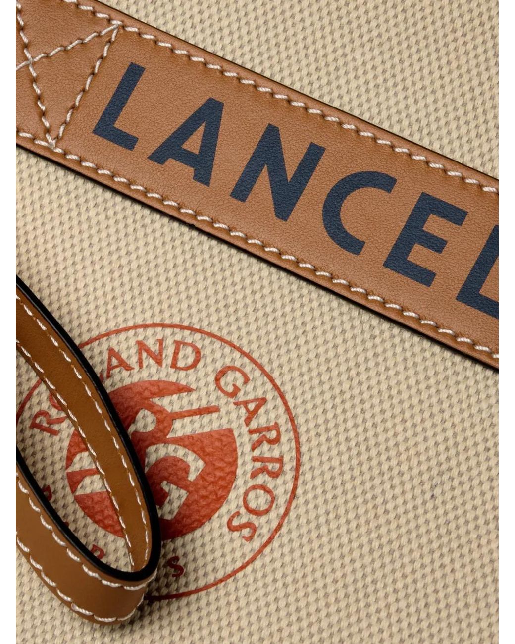 Lancel Natural X Roland Garros Zip Pouch