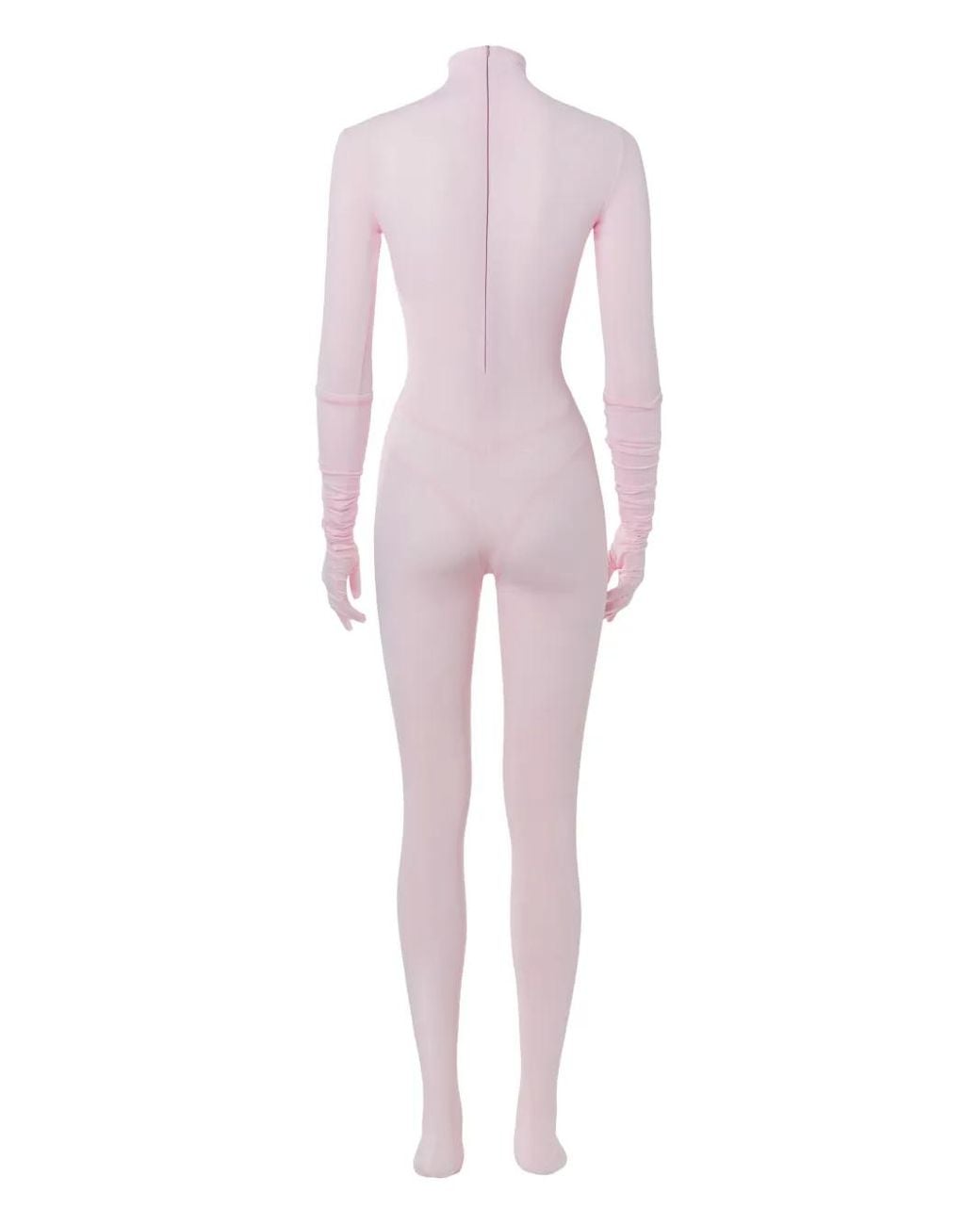 Lika Pink High-Neck Gloved Bodysuit