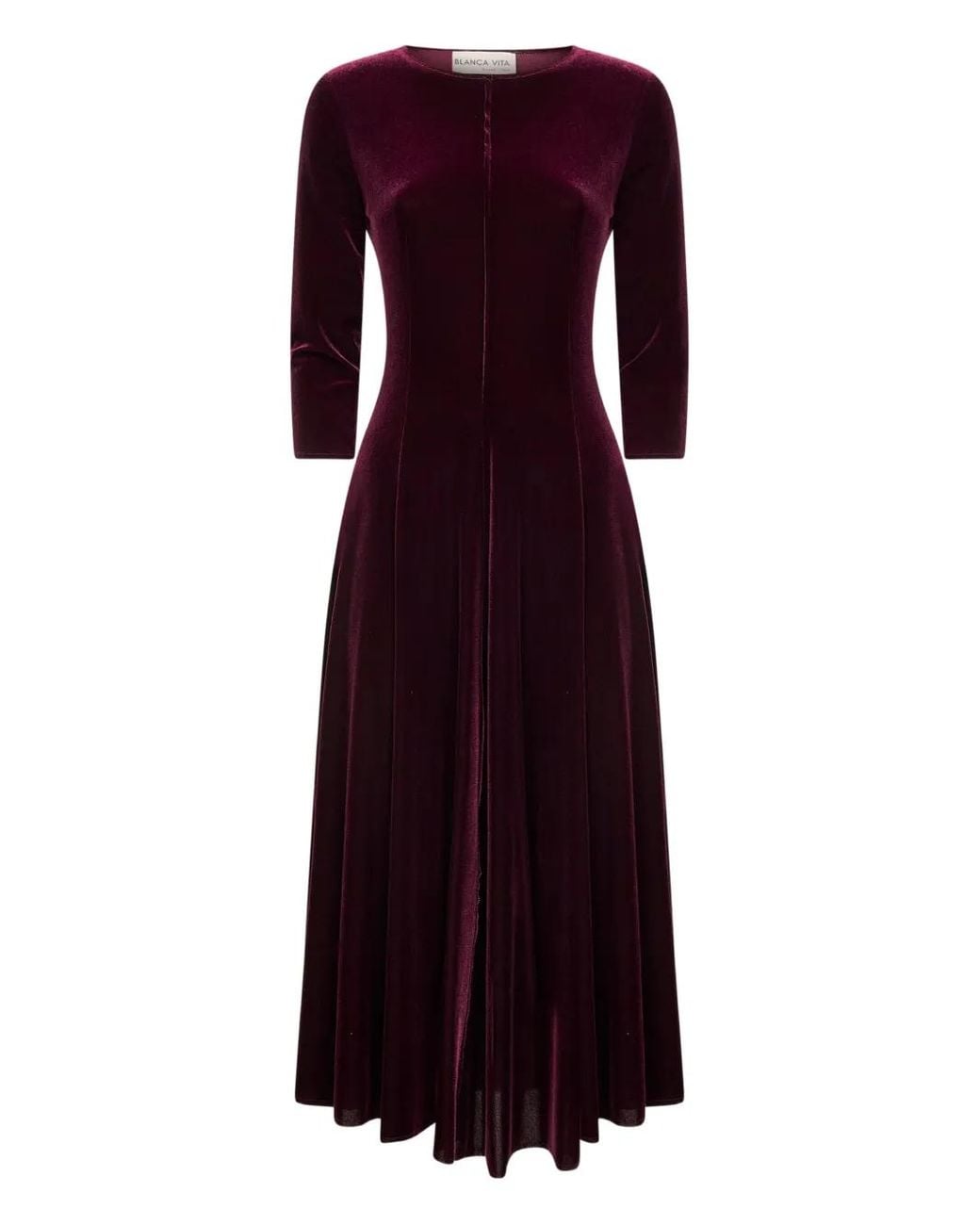 Blanca Vita Purple Flared Midi Dress