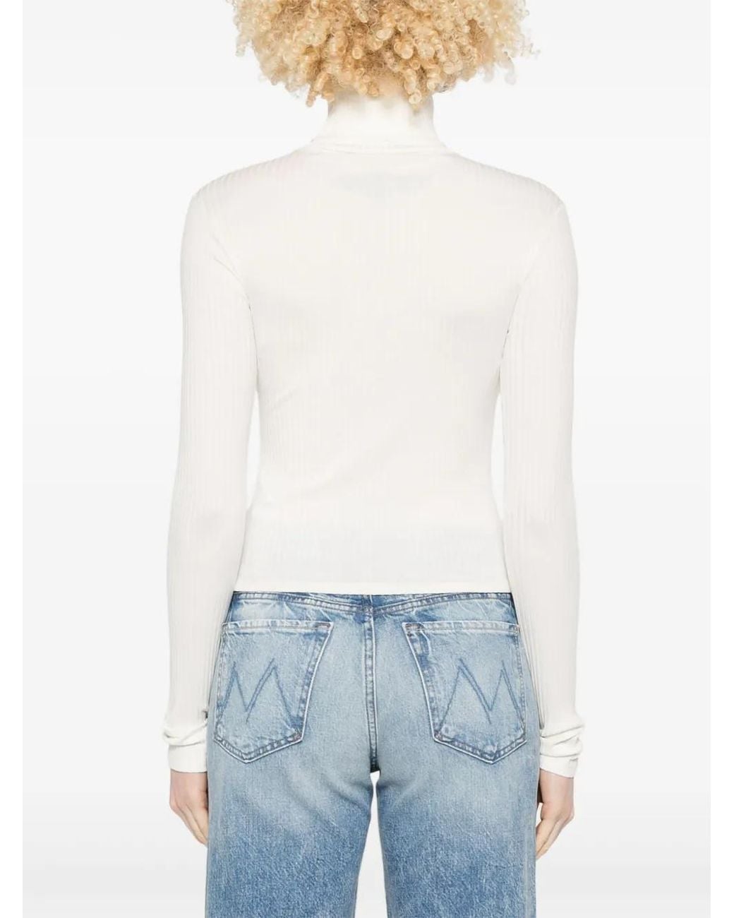 Top Con Cuello Vuelto Re/done de color White