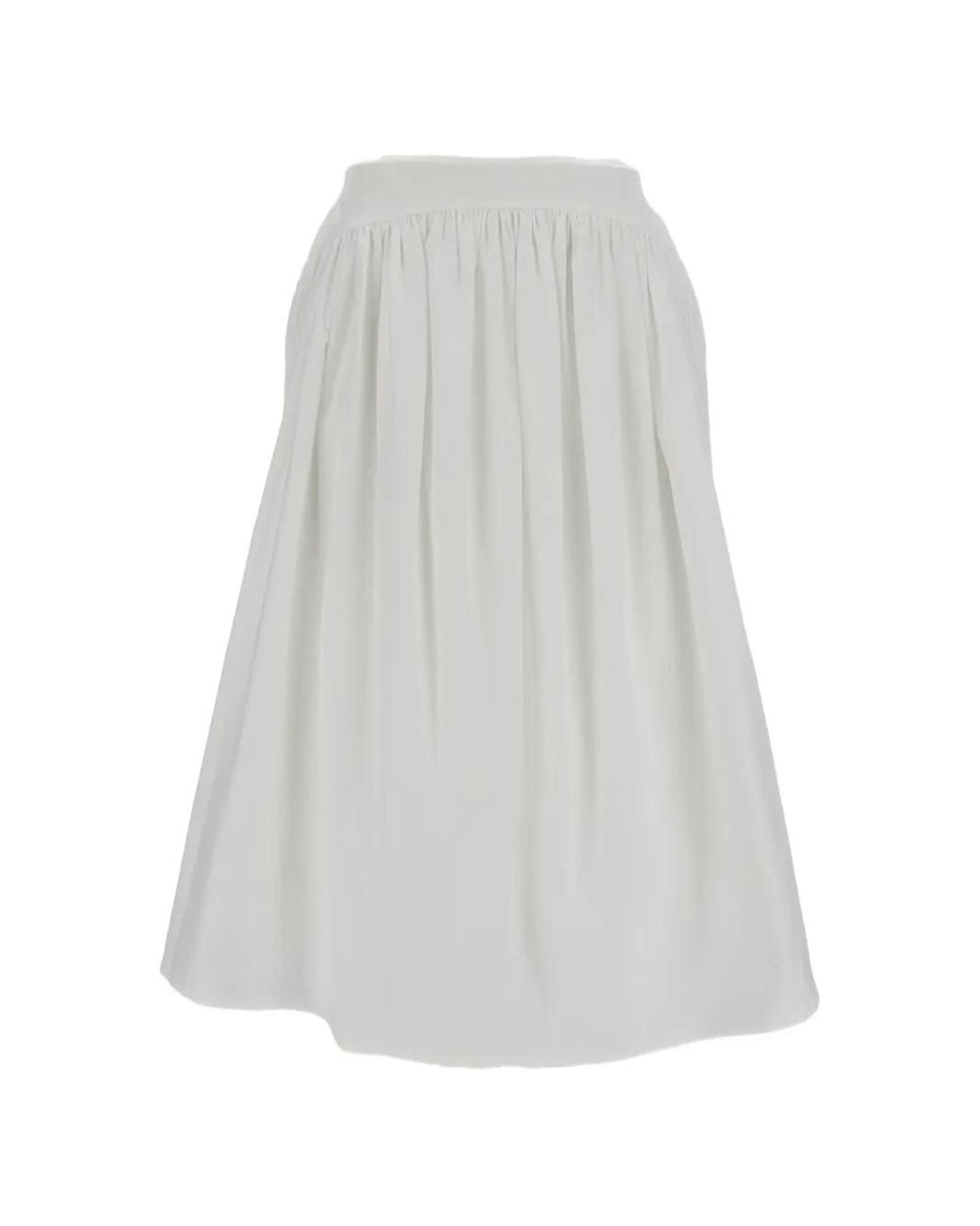 Simone Rocha White Gathered Midi Skirt