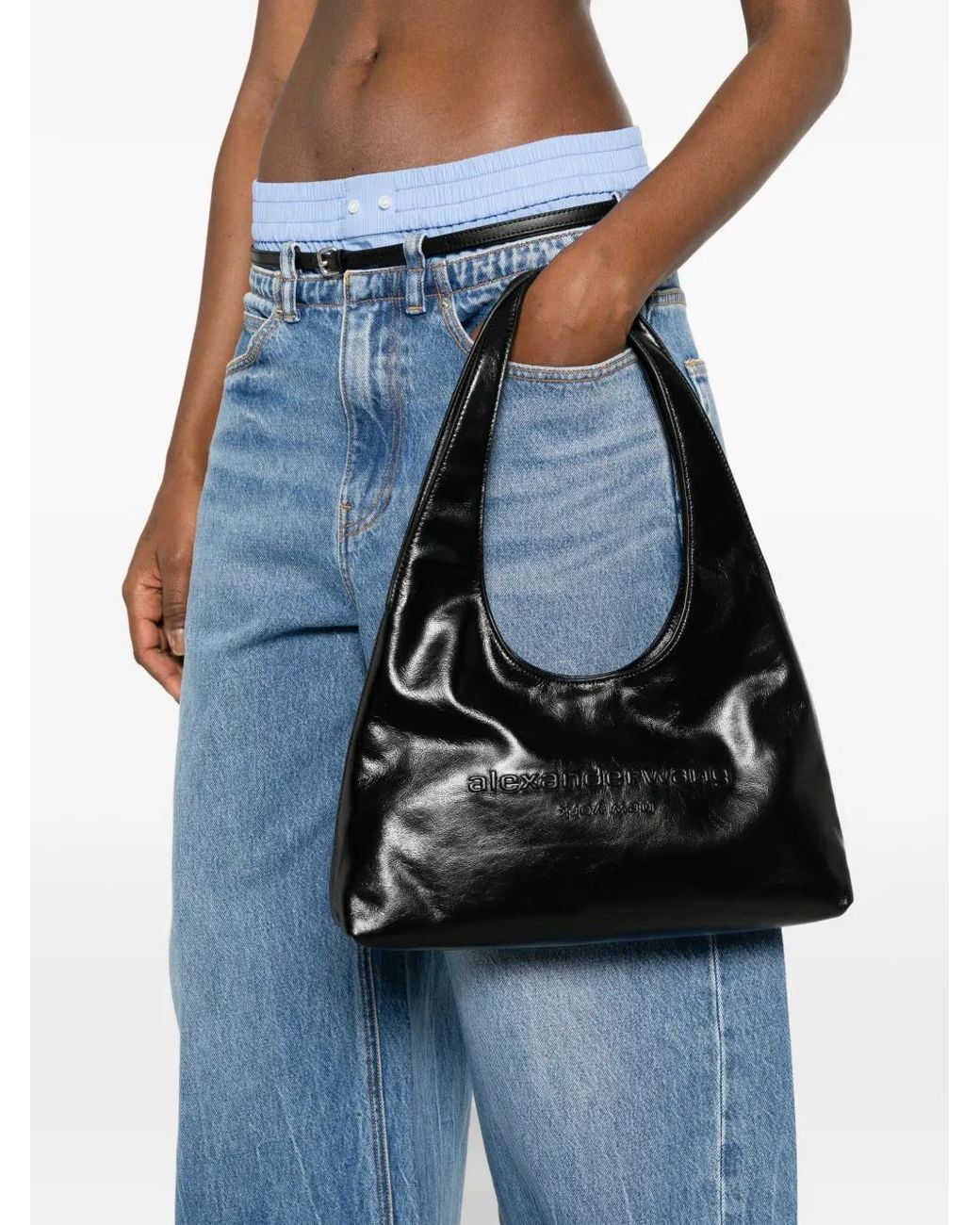 Alexander Wang Black Small Embossed Shoulder Bag