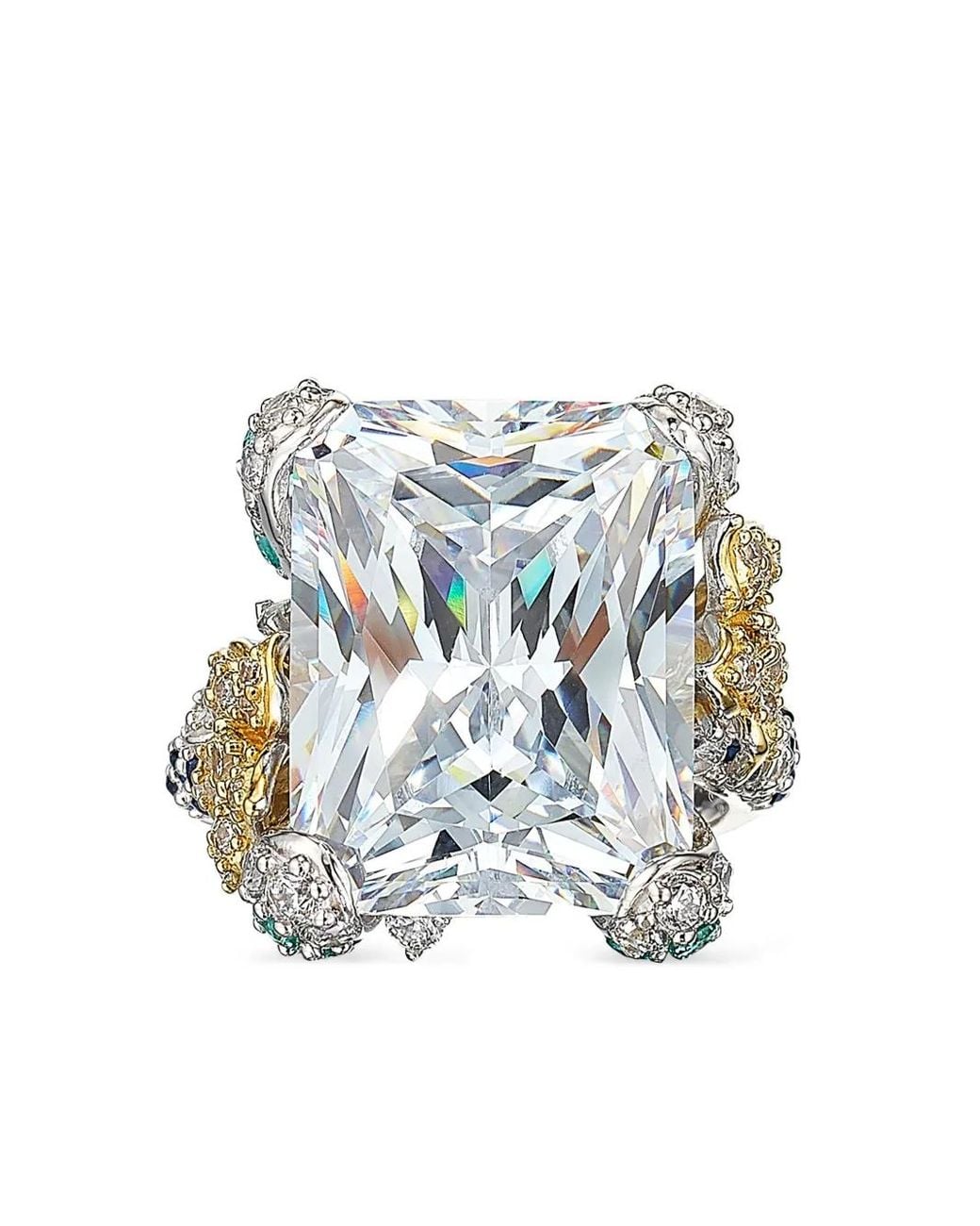 Anabela Chan White 18Kt Vermeil Diamond Cinderella Gemstone Ring