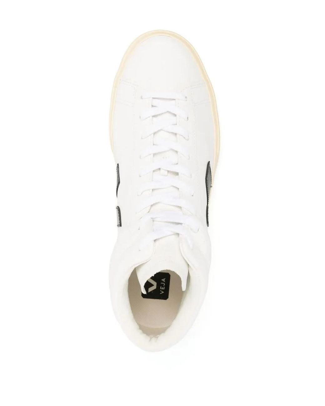 Veja White High-Top-Sneakers Mit Logo-Patch