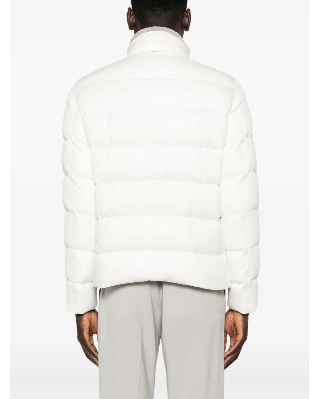 Herno White Quilted Puffer Jacket for men