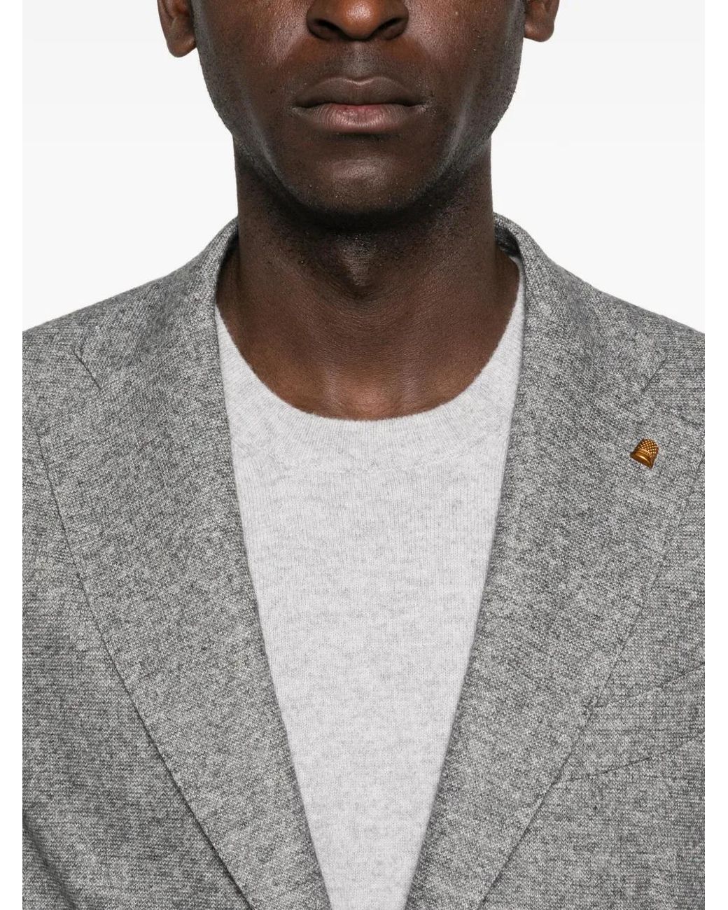 Latorre Gray Notched-Lapel Single-Breasted Blazer for men