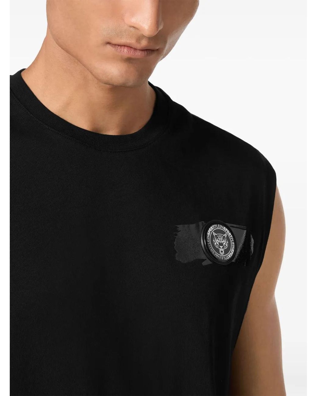 Philipp Plein Black Round-Neck Sleeveless T-Shirt for men