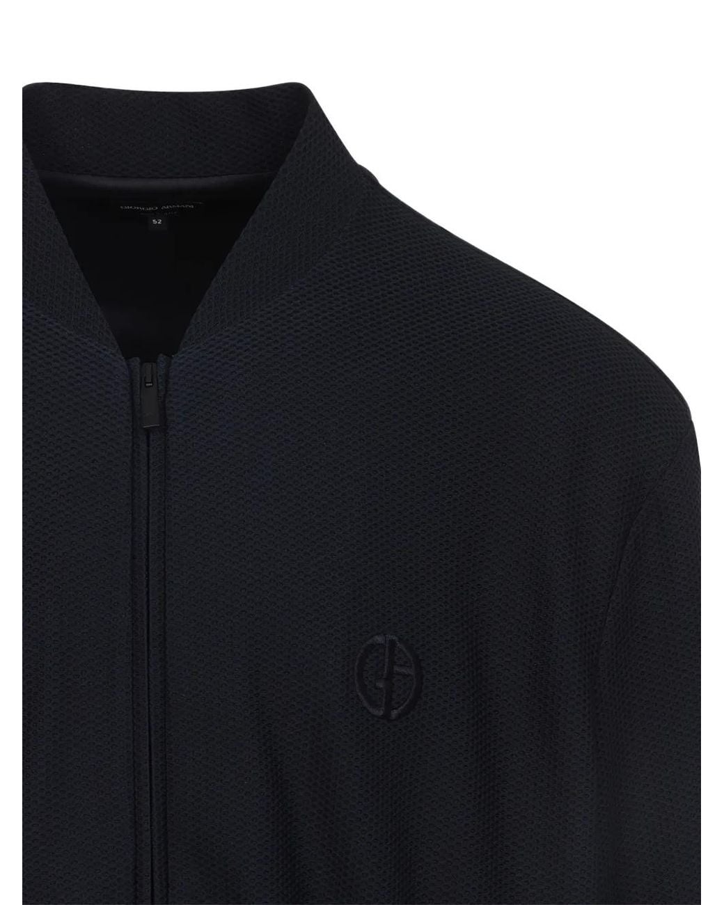 Giorgio Armani Blue Technical Waffle Blouson for men