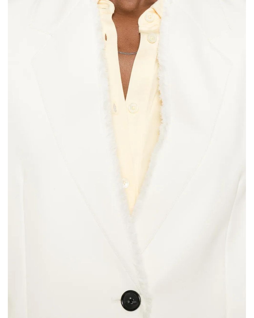 Totême  White Raw Lapel Jacket