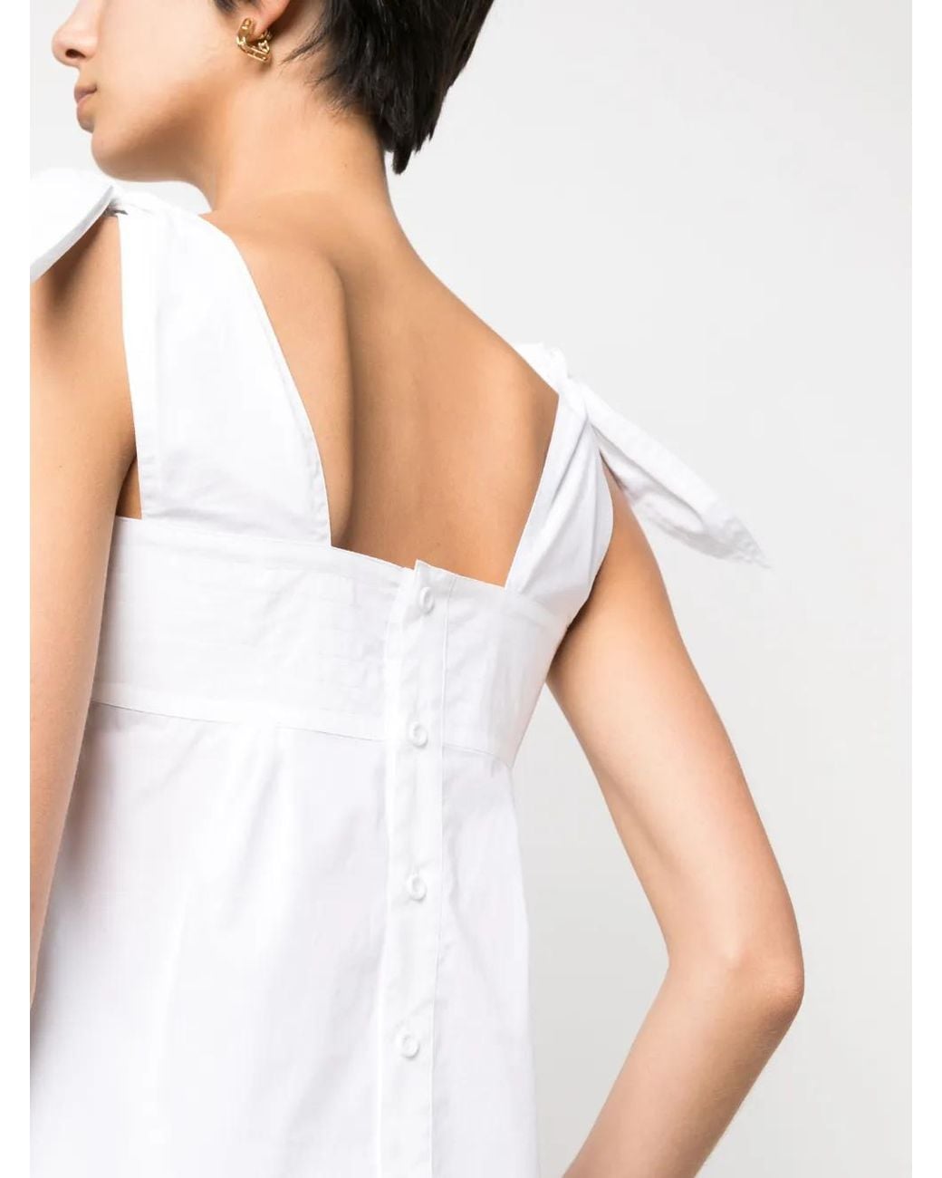 See By Chloé White Organic-Cotton Tie-Straps Blouse