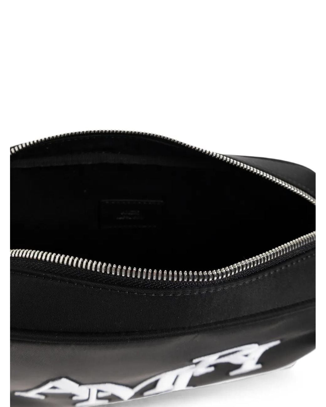 Amiri Black Staggered Logo-Embroidered Messenger Bag for men