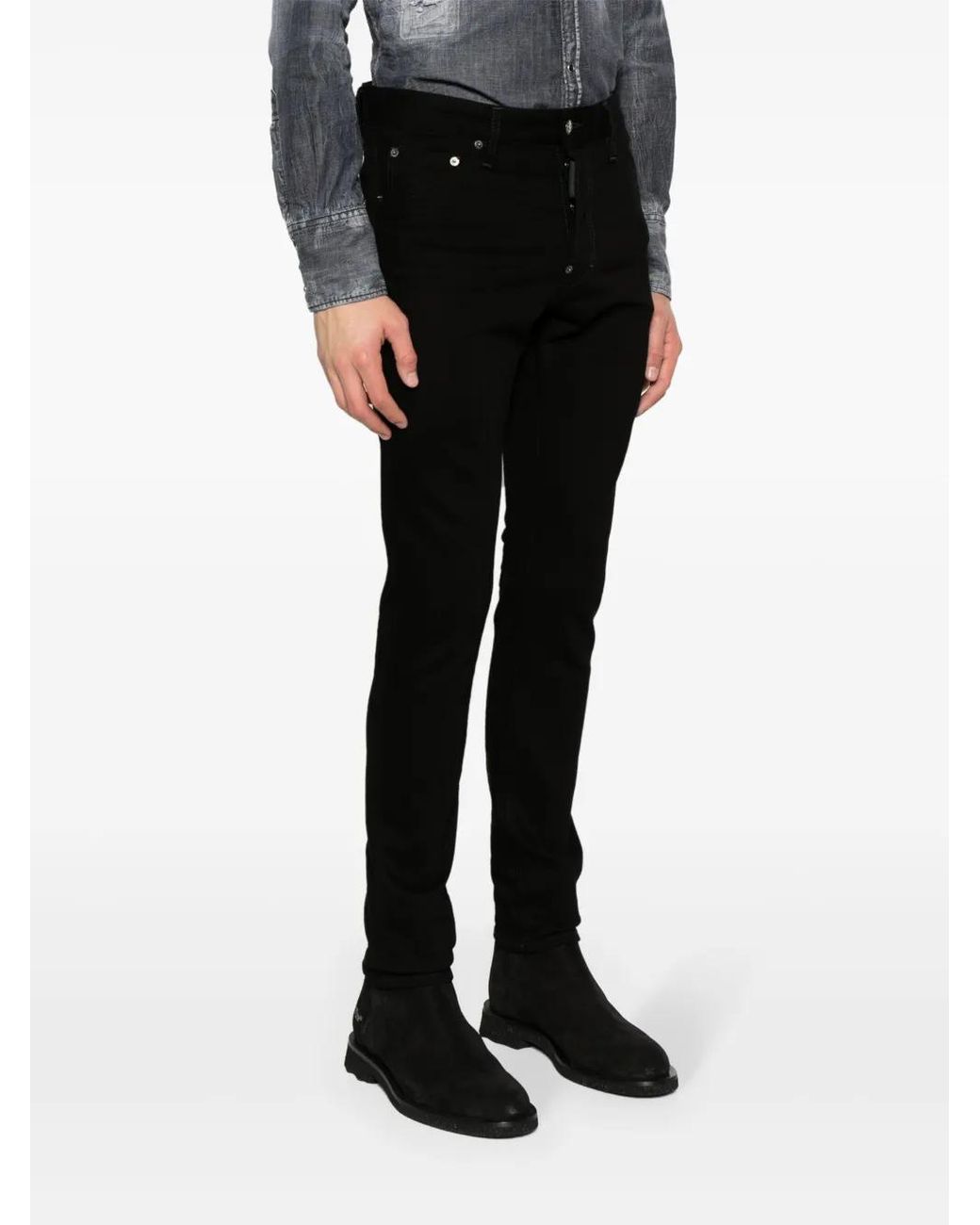 DSquared² Black Cool Guy Mid-Rise Skinny Jeans for men