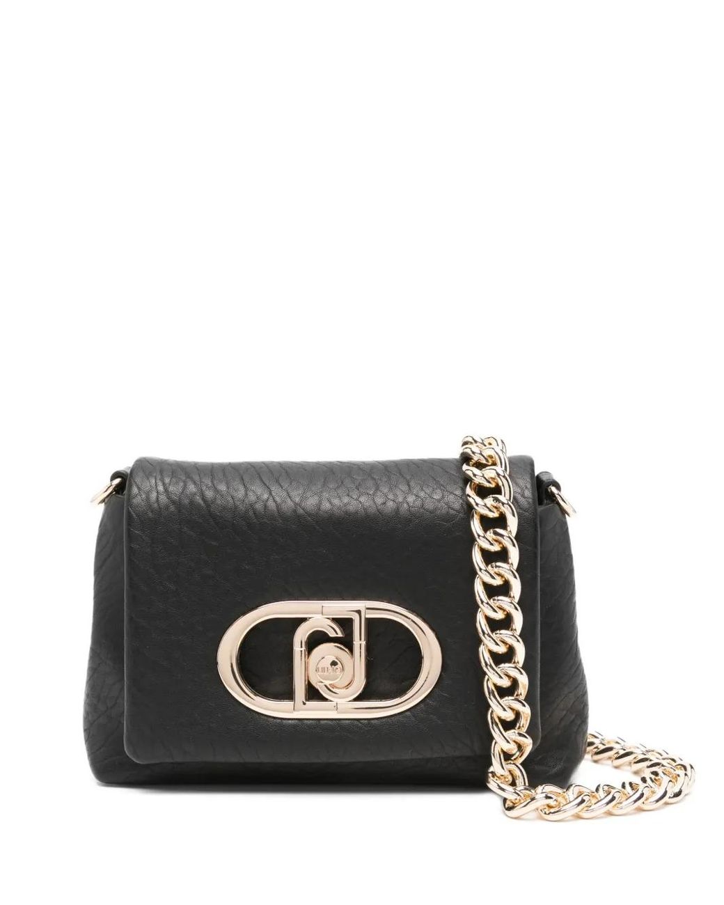 Liu Jo Black Chain-Strap Textured Shoulder Bag