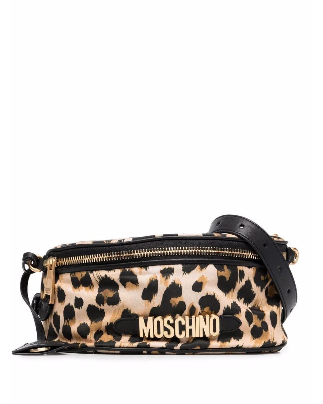 Moschino Leopard-print Belt Bag in Black | Lyst