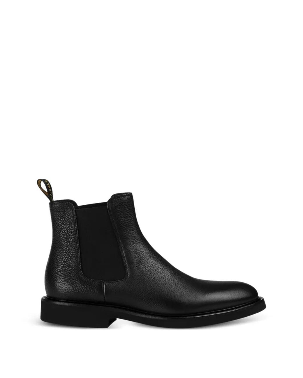 Doucal's Black Bottines Chelsea Grainées À Logo Imprimé for men