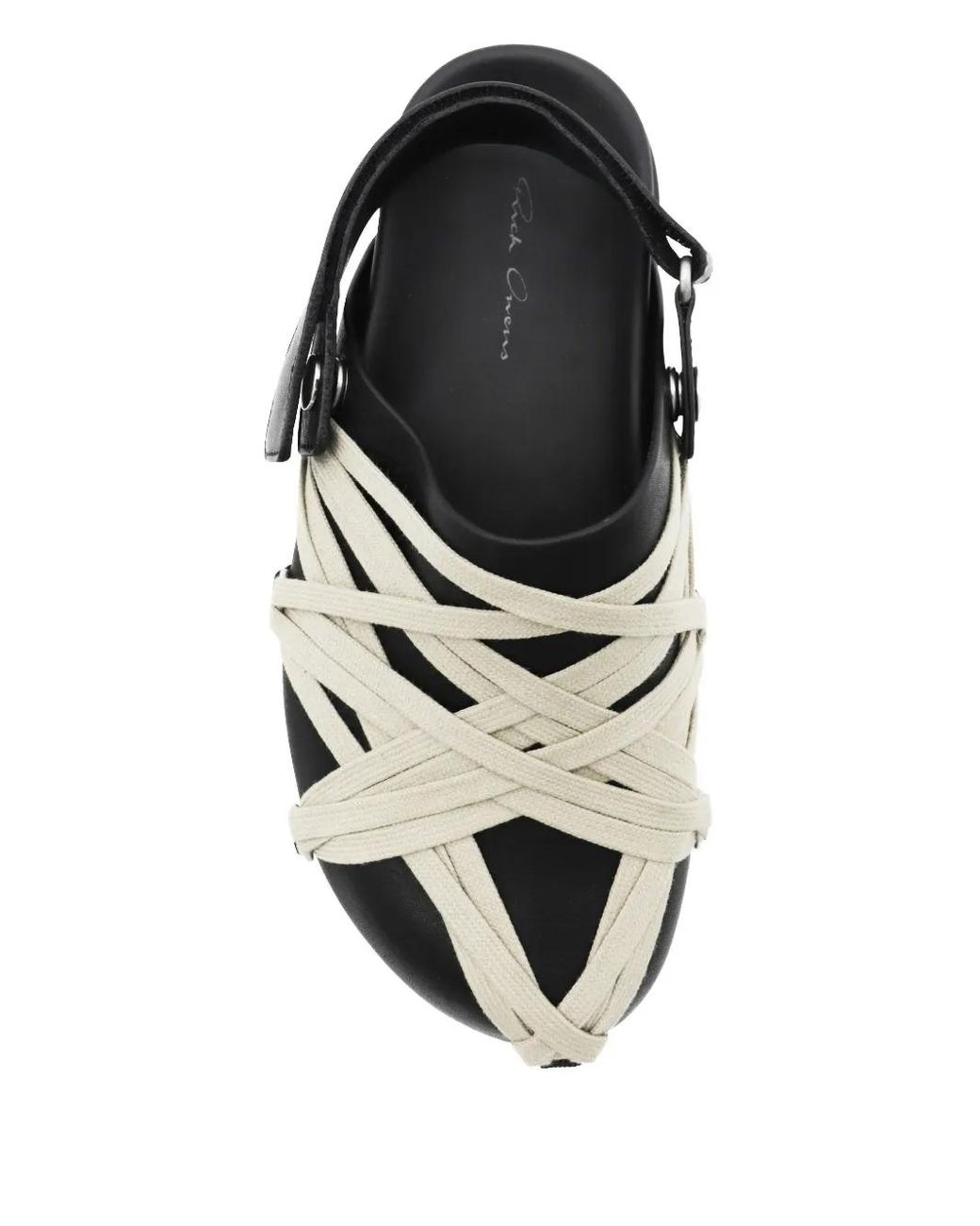 Rick Owens White Leather Loafers With Crisscross Detail for men