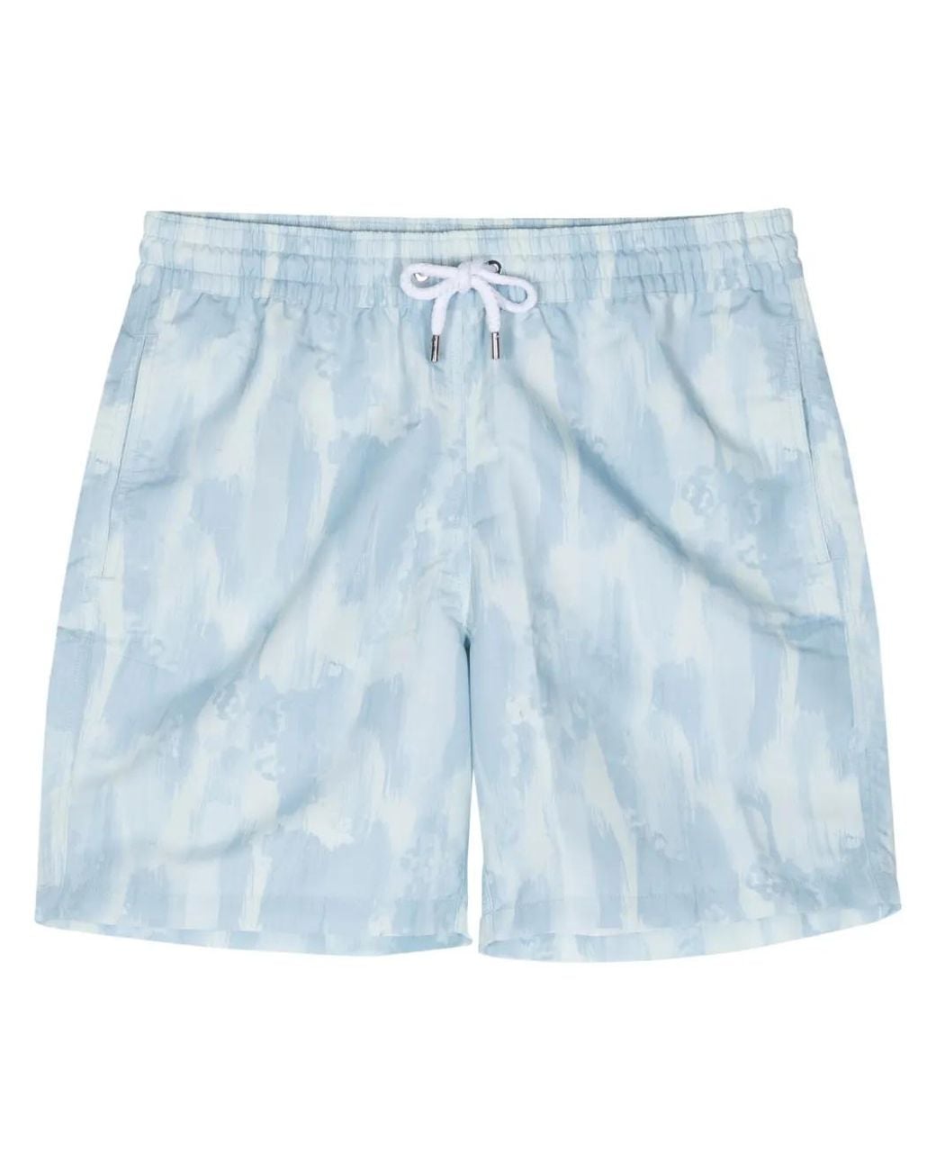 Frescobol Carioca Blue Seascape Abstract-Print Swim Shorts for men
