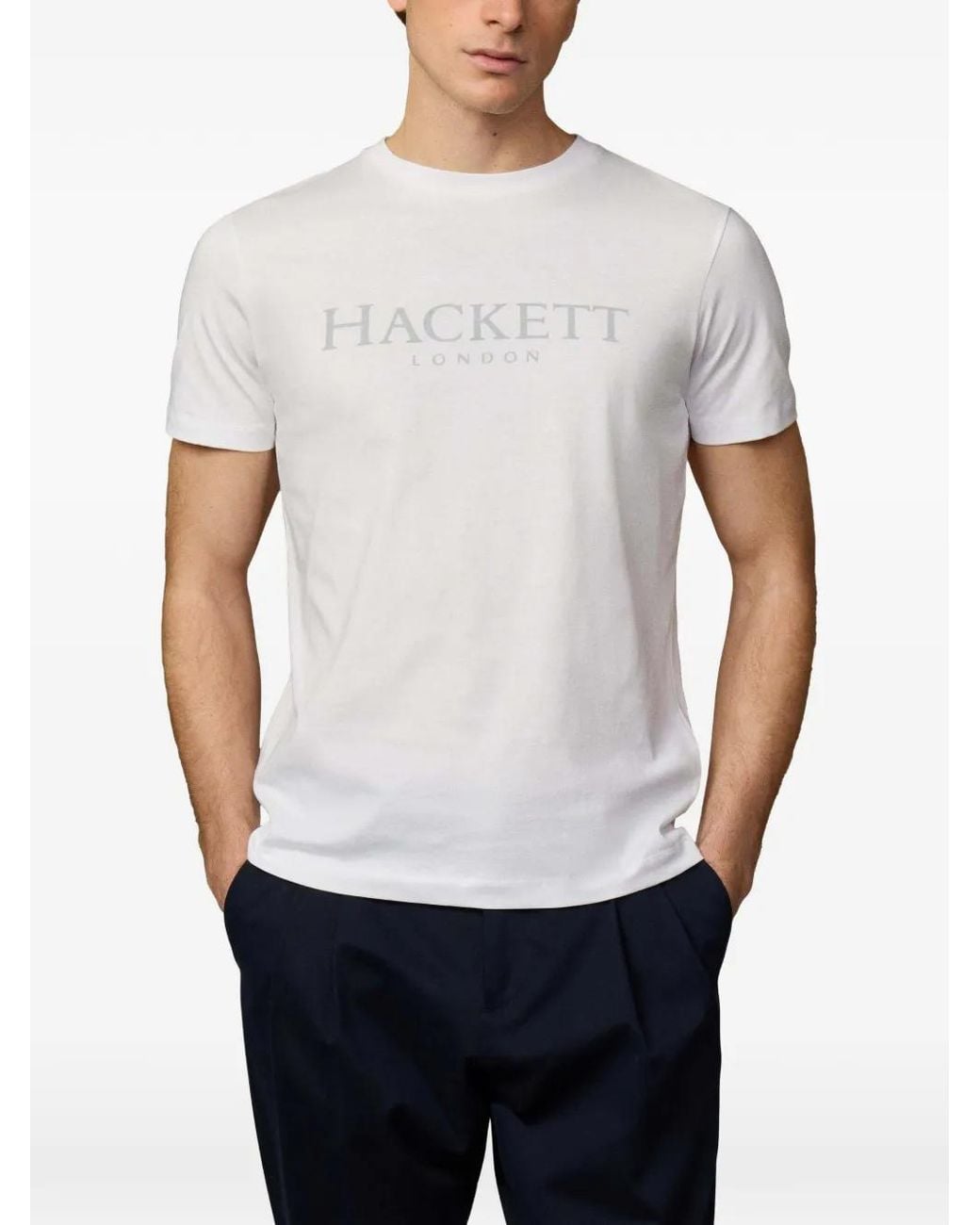 Hackett White Logo-Print Jersey T-Shirt for men