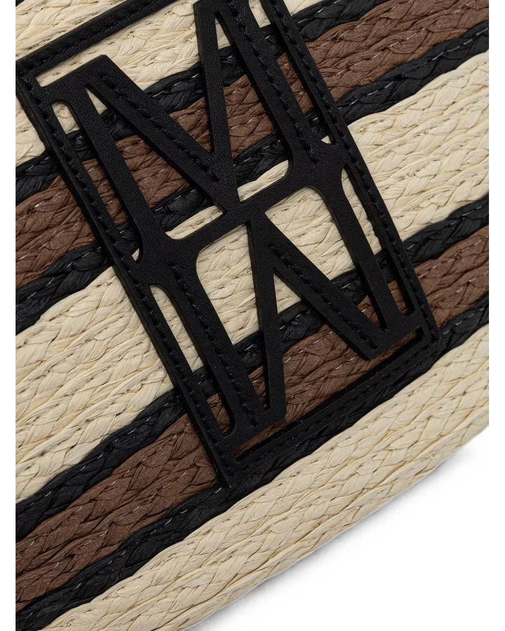 Marc O' Polo Black Striped Woven Tote Bag