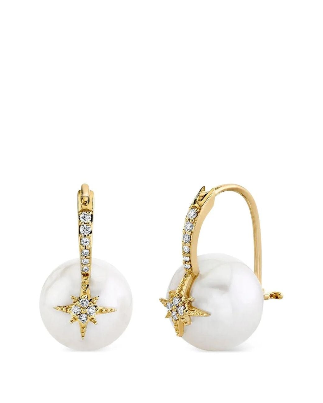 Sydney Evan Metallic Starburst Pearl Earrings