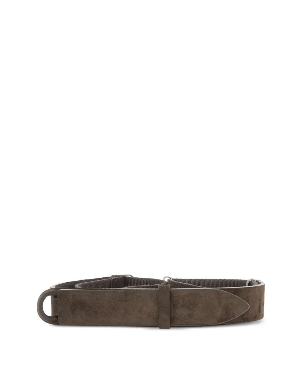 Orciani White Nobuckle Suede Belt for men