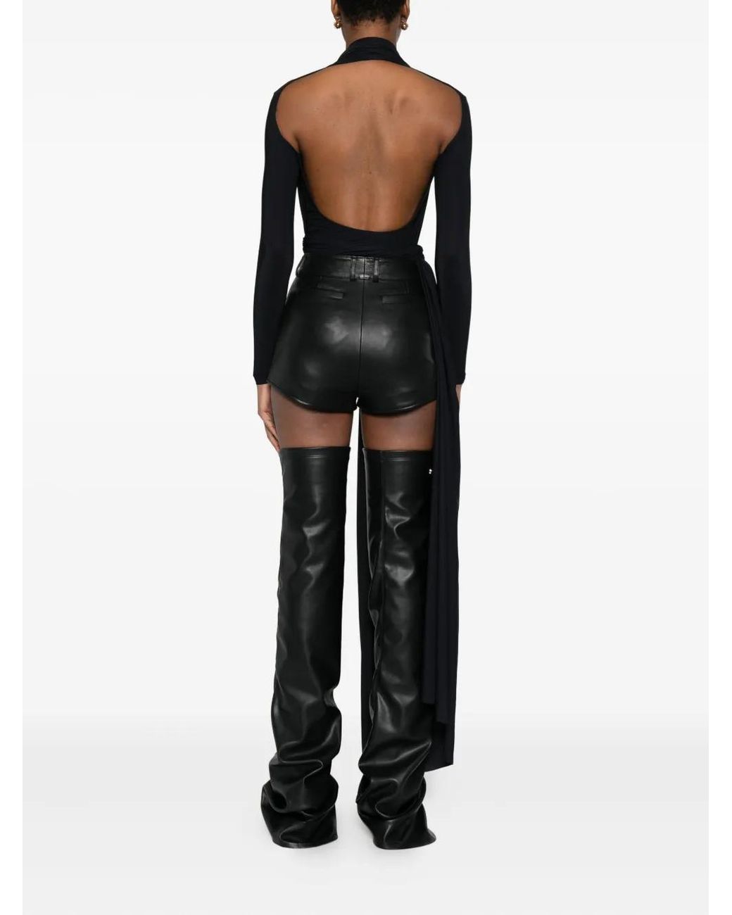 Balenciaga Black Draped Knot Mini Dress