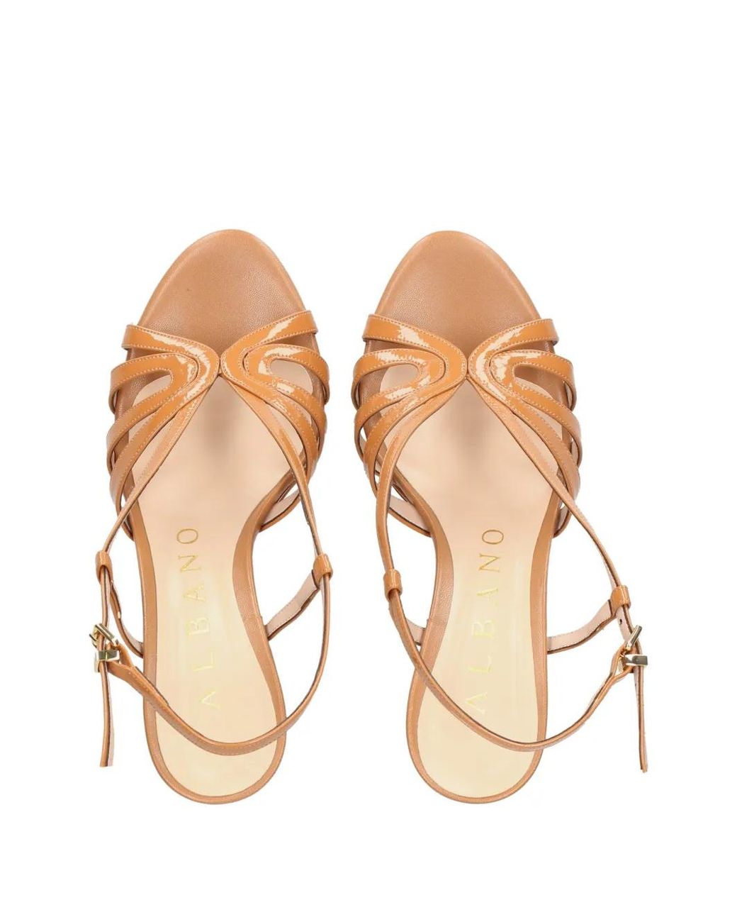 Albano Brown Patent-Leather Sandals