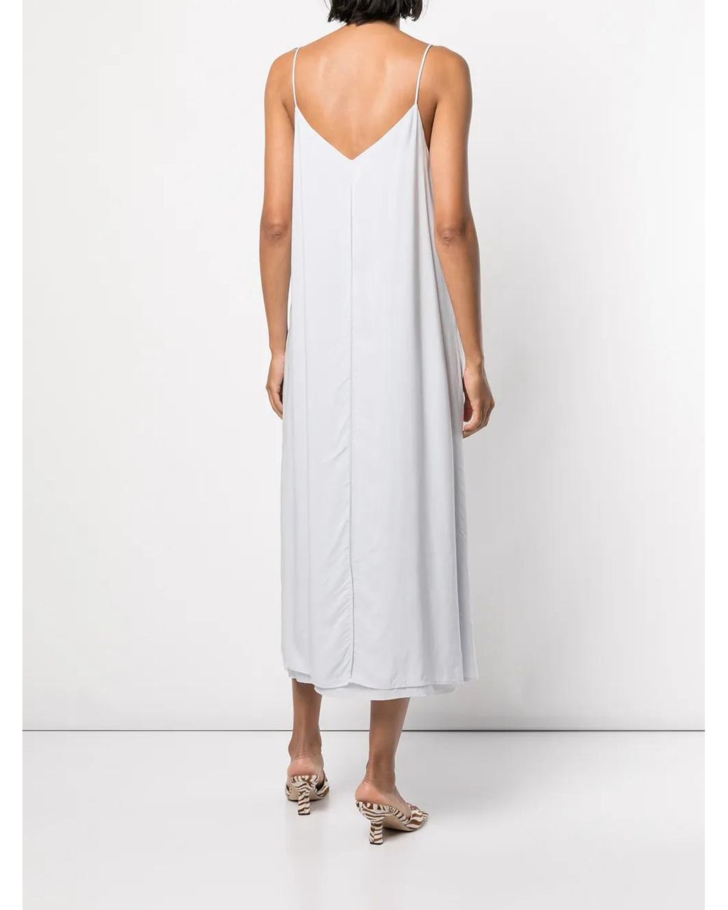 Voz White Double-Layer Cami Dress