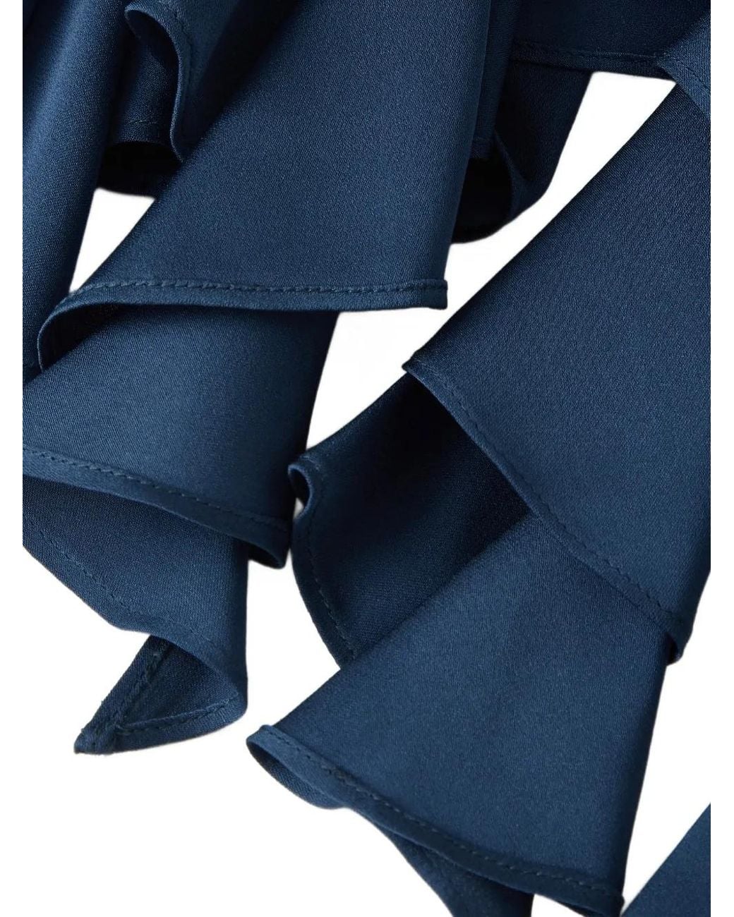 Shanghai Tang Blue Jupe Asymétrique À Volants Superposés