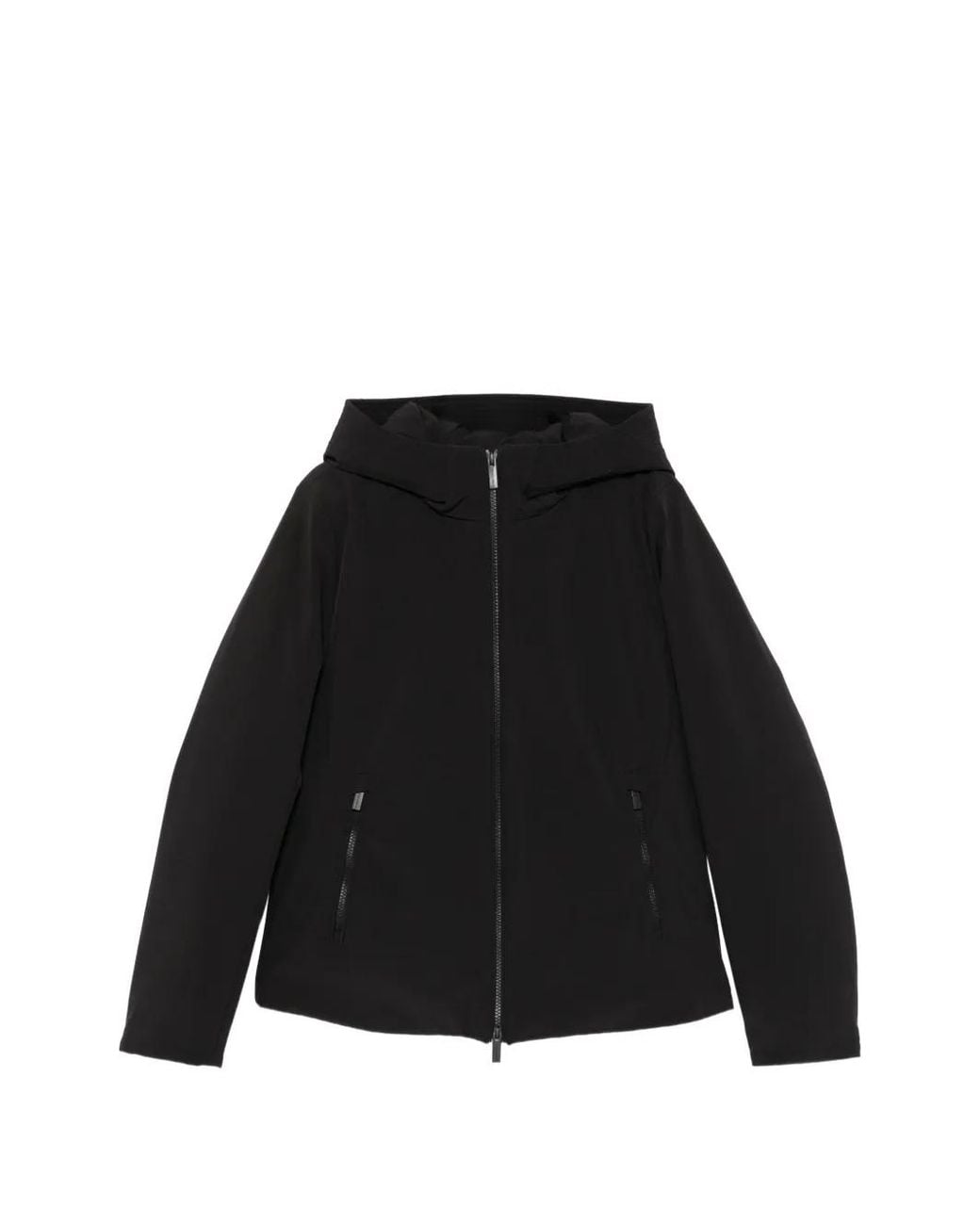 Woolrich Black Hooded Zip-Up Jacket