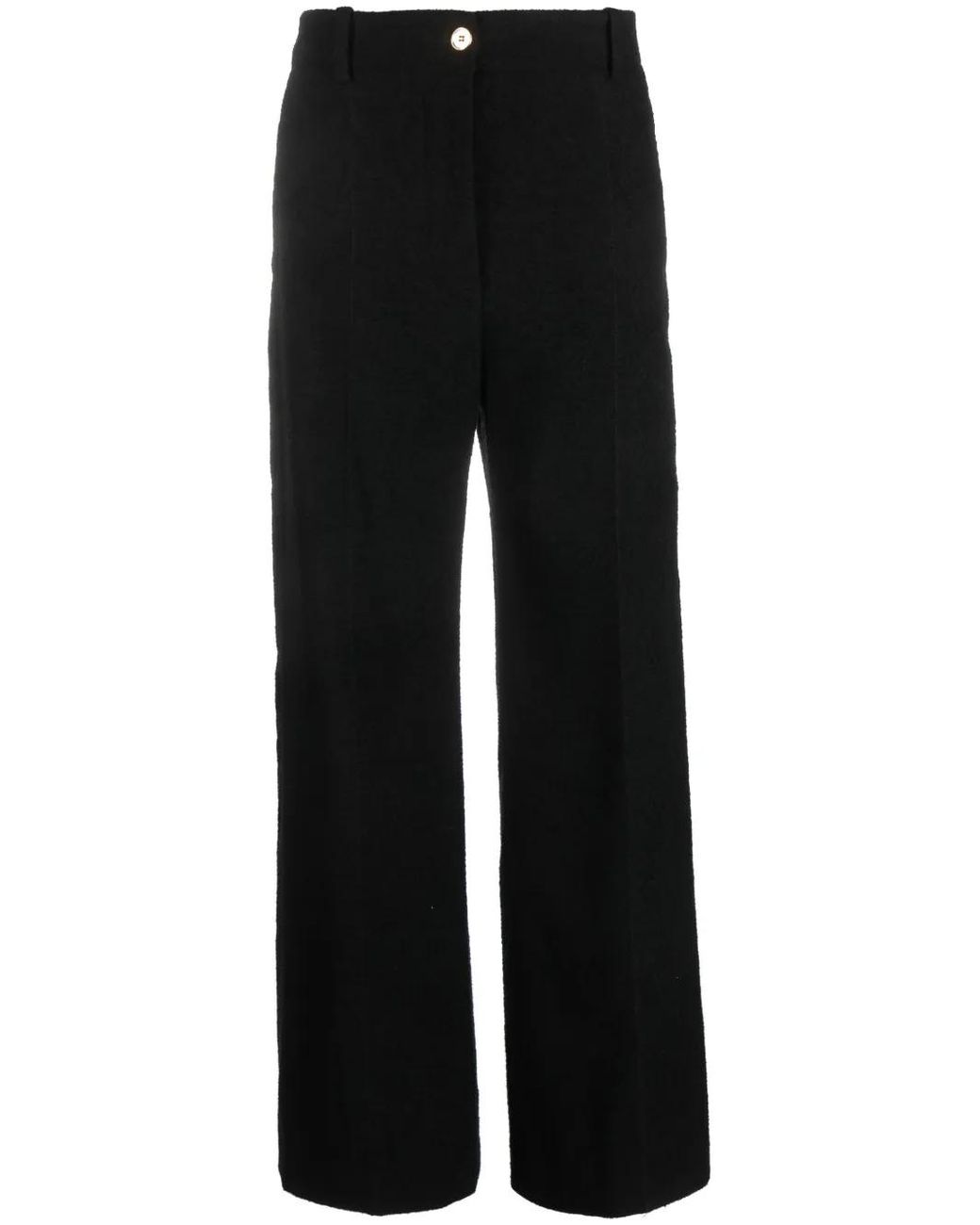 Patou Black Iconic Long Wide-Leg Trousers