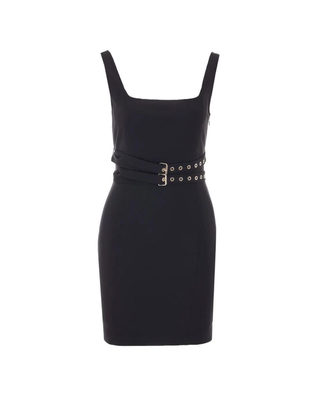 Liu Jo Black Short Sheath Dress With Buckles