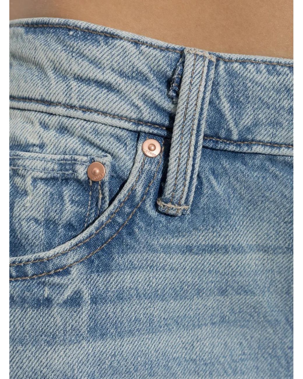 Mother Blue The Dodger Flood Faded-Effect Wide-Leg Jeans