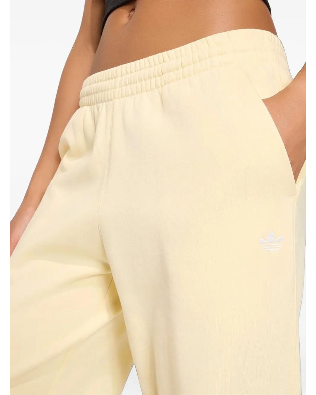 Adidas Natural Logo-Embroidered Track Pants