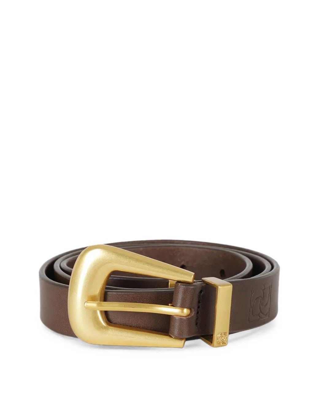 Magda Butrym Brown Logo-Embossed Leather Belt
