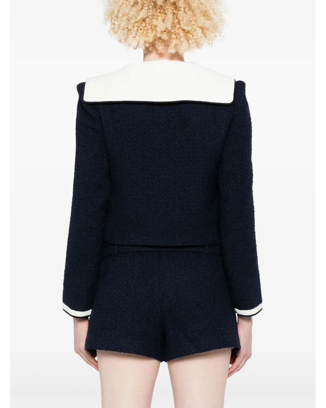 Self-Portrait Blue Jacket With Collar