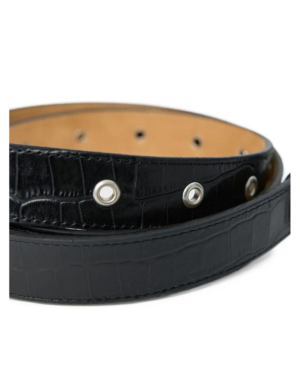 mfpen Black Drivers Crocodile-Effect Leather Belt for men