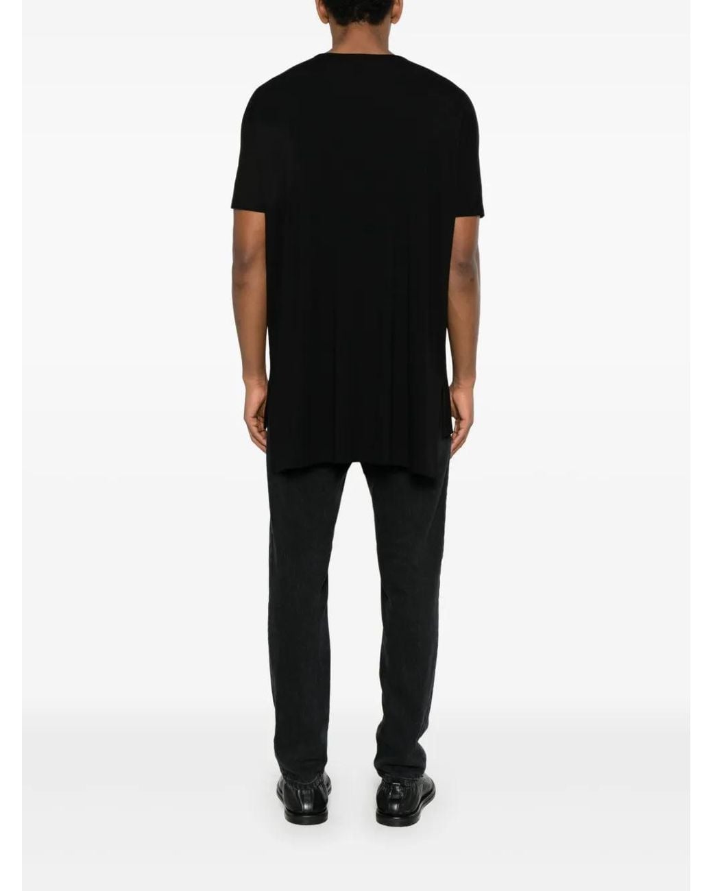 Nomen Nescio Black T-Shirt À Fentes Latérales