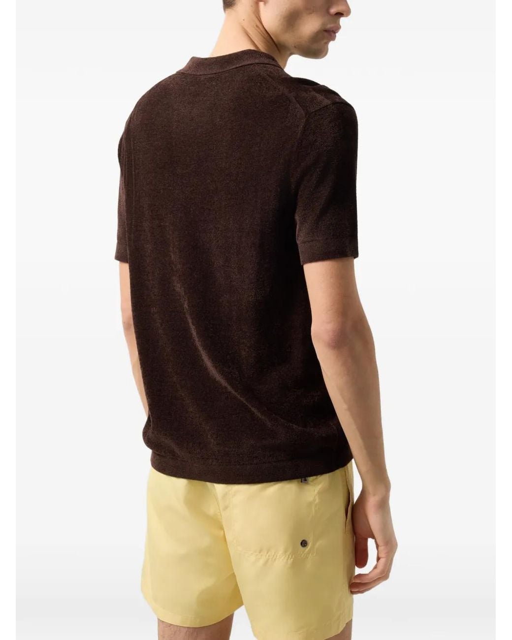 Bogner Black Finn Chenille-Knit Polo Shirt for men